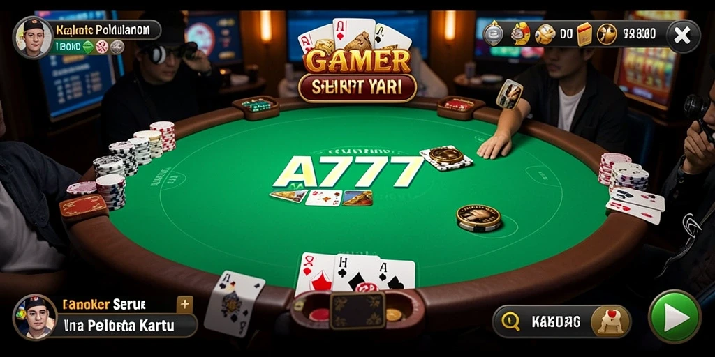 Tampilan gameplay Poker yang menarik di A7777