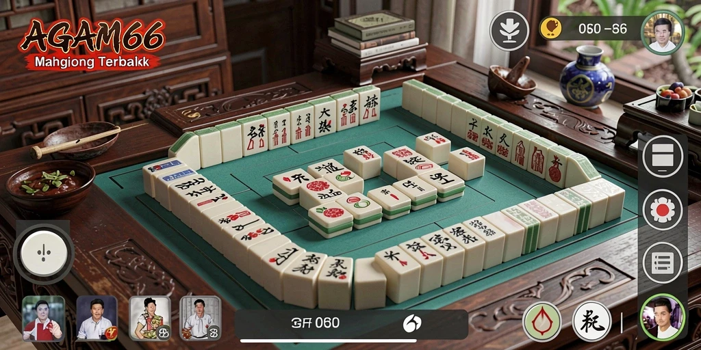 Tampilan gameplay AGAM66 dengan papan Mahjong yang menakjubkan.