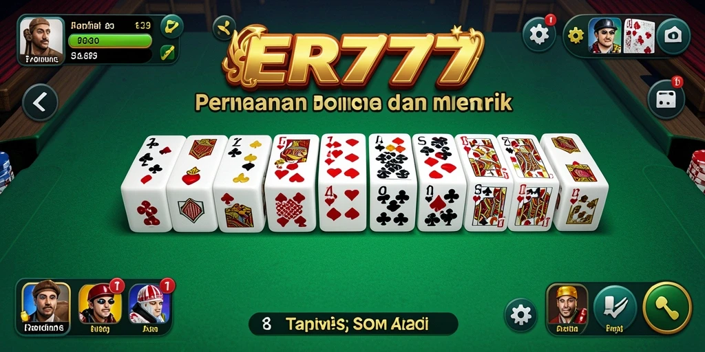 Tangkapan layar game ER777 menunjukkan gameplay Domino yang seru.