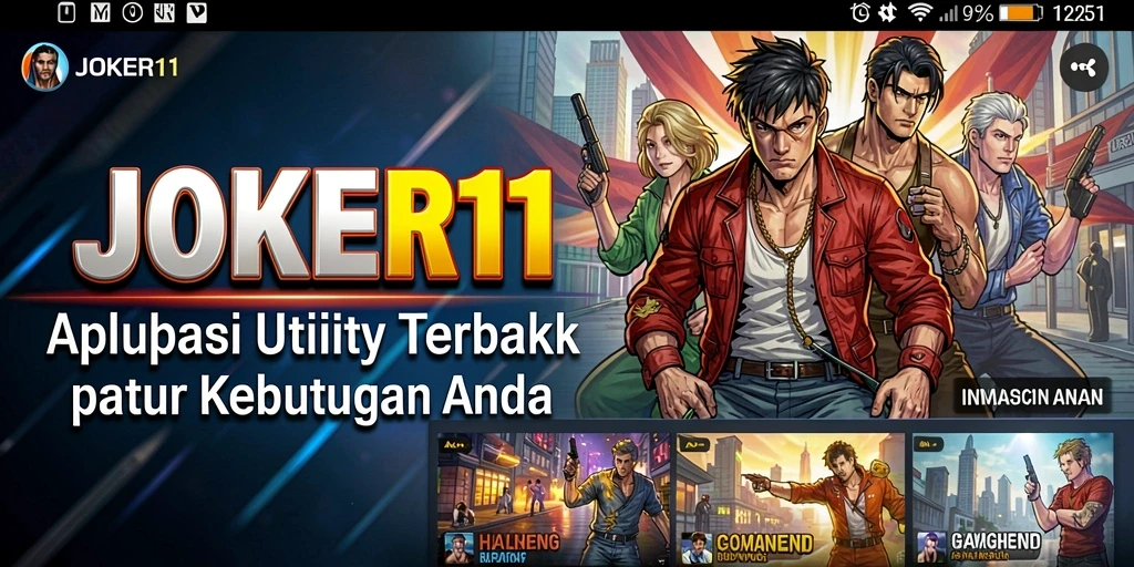 Tampilan antarmuka aplikasi JOKER11 yang menarik dan mudah digunakan.