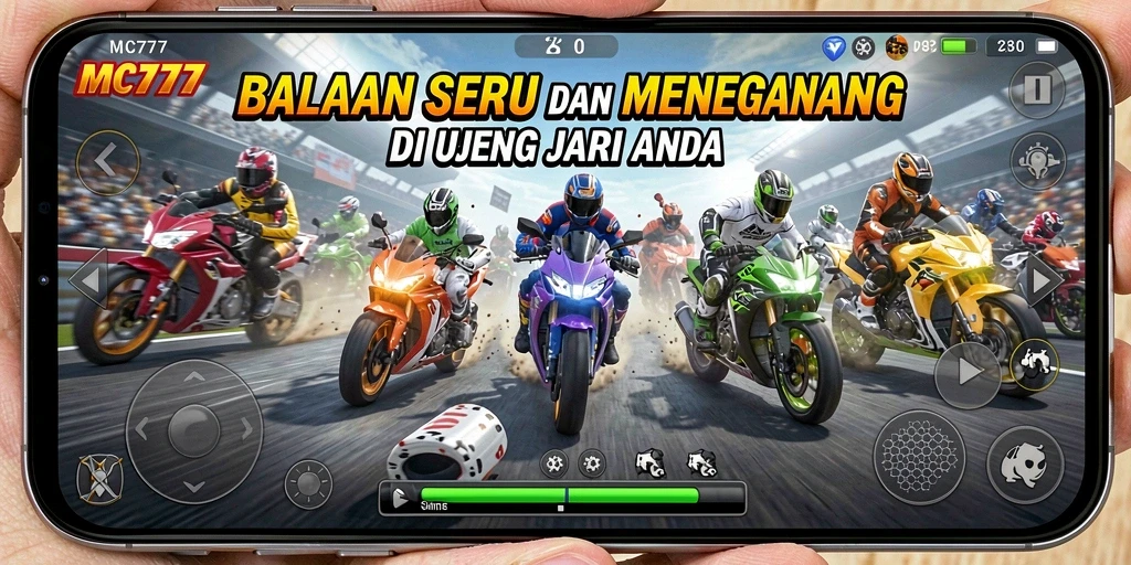 Screenshot gameplay MC777 menampilkan balapan yang mendebarkan dan grafik yang realistis.