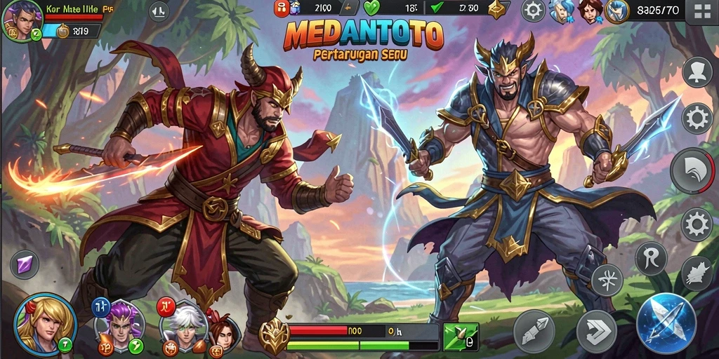 Tampilan menarik karakter dan pertarungan di MEDANTOTO.
