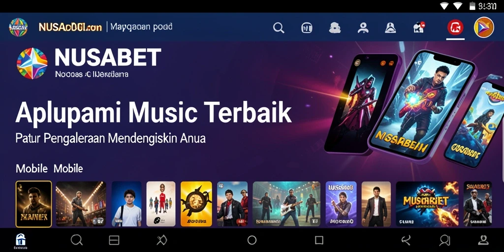 Tampilan gameplay NUSABET dengan antarmuka musik yang menarik.