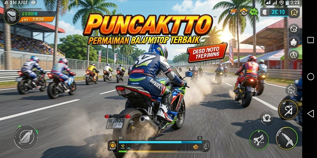 Gambaran gameplay PUNCAKTOTO yang mendebarkan saat balapan.