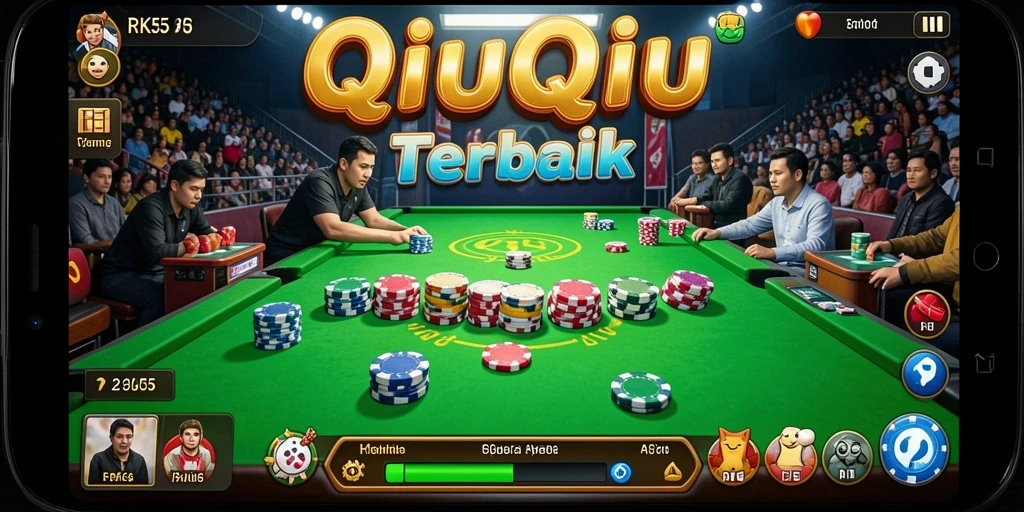 Tampilan gameplay seru dalam RK55, game QiuQiu yang menghibur.