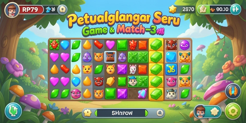 Gameplay seru RP79 dalam genre Match-3 yang menarik.