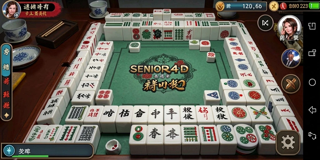 Tampilan gameplay SENIOR4D dengan suasana Mahjong yang menarik.