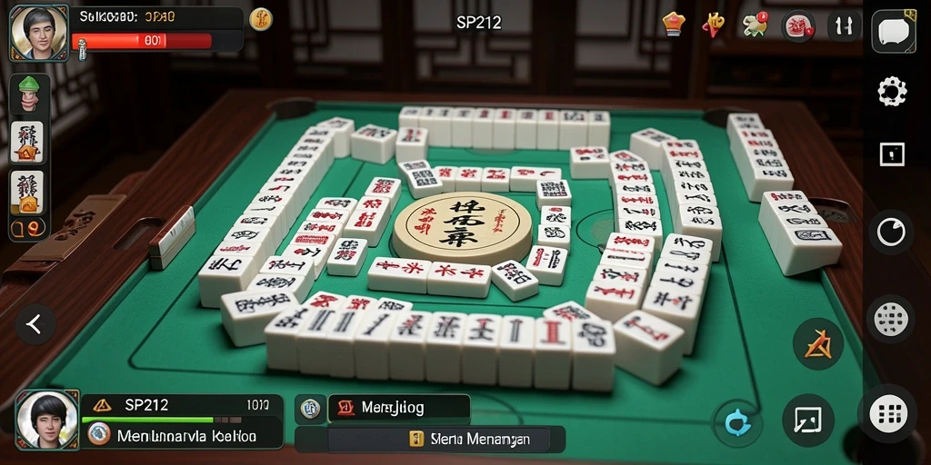 Tampilan menarik dari gameplay SP212 yang penuh strategi Mahjong.