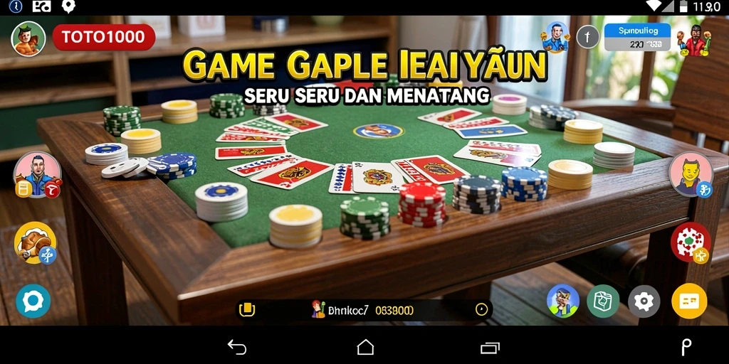Tampilan gameplay Gaple yang seru dan interaktif di TOTO1000.