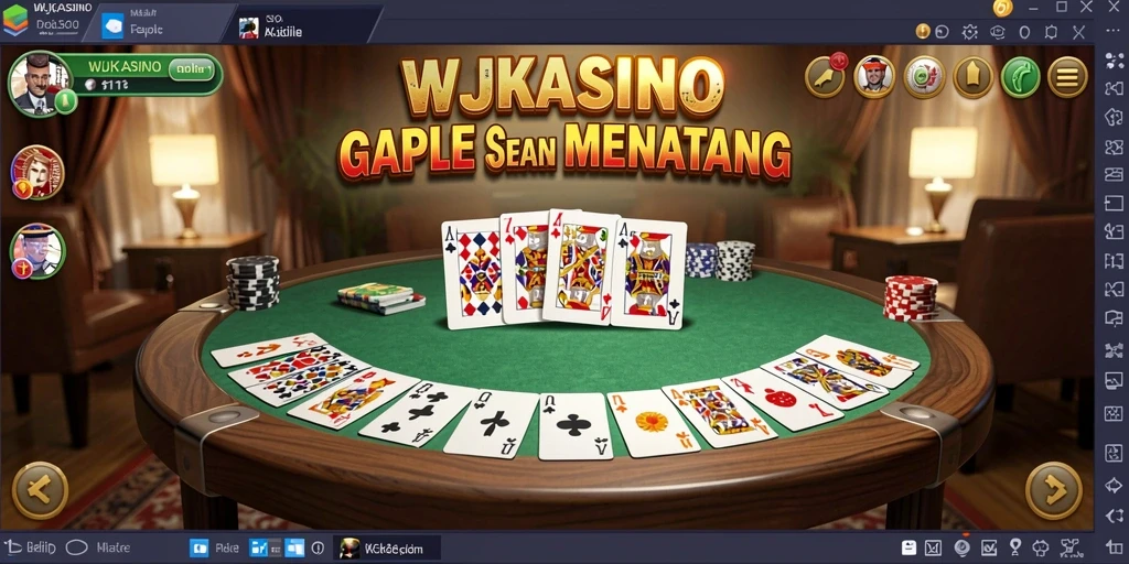 Screenshot WJKASINO menampilkan aksi permainan Gaple yang seru.