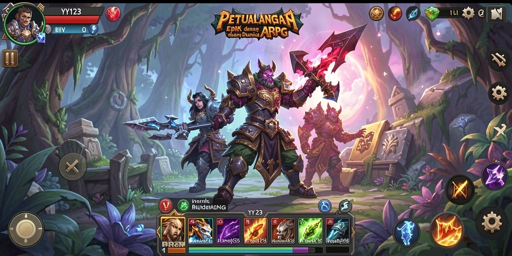 Gameplay YY123 yang intens dan seru dalam dunia ARPG.